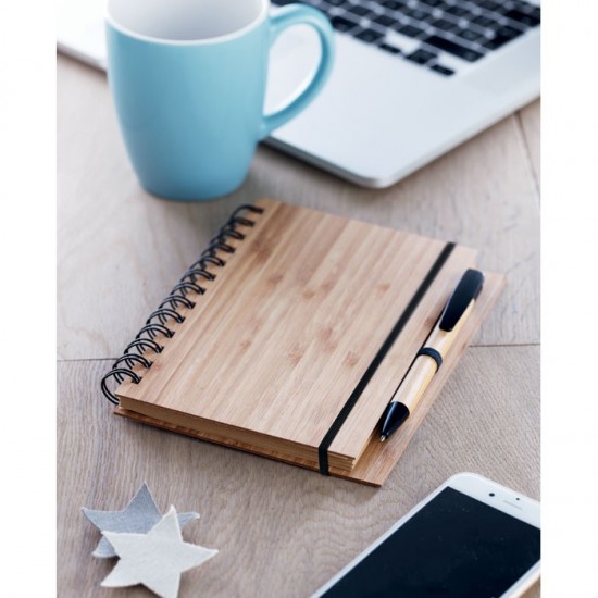 Notes A6 cu coperta bambus Basta