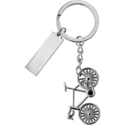 Breloc nichelat in forma de bicicleta