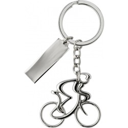 Breloc nichelat in forma de ciclist
