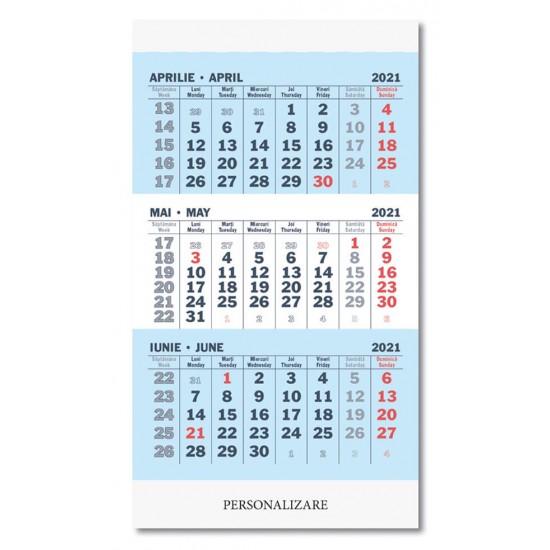 Calendar cu magnet Triptic 2021