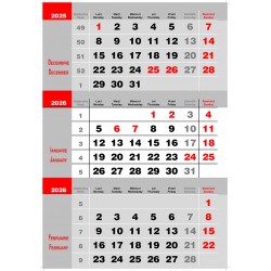 Calendar Triptic doua culori 2026