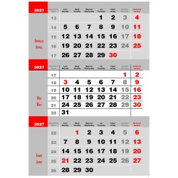 Calendar Triptic doua culori 2027