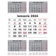 Calendar triptic drept cu spirala - Business