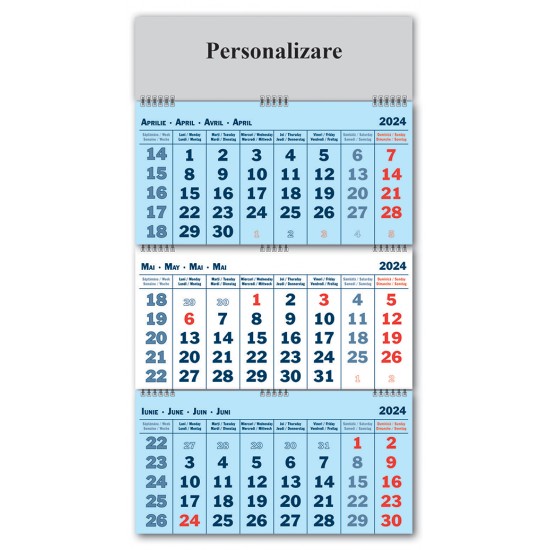 Calendar Triptic pliabil 2024