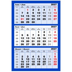 Calendar Triptic trei culori 2027
