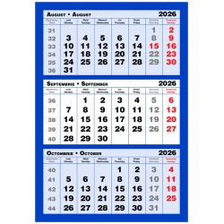 Calendar Triptic trei culori 2026