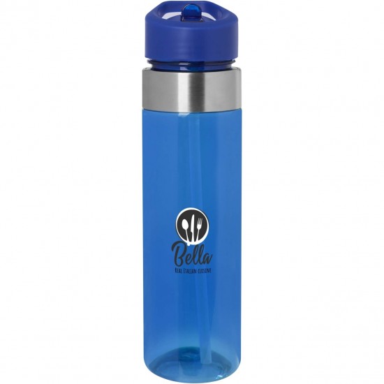 Bidon sport tritan 650 ml cu capac flip si pai Dylan  Bidon sport tritan 650 ml cu capac flip si pai Dylan
