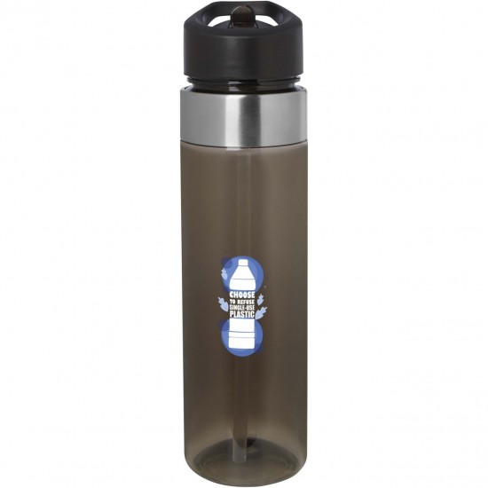 Bidon sport tritan 650 ml cu capac flip si pai Dylan  Bidon sport tritan 650 ml cu capac flip si pai Dylan