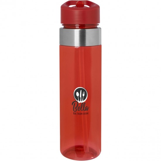 Bidon sport tritan 650 ml cu capac flip si pai Dylan  Bidon sport tritan 650 ml cu capac flip si pai Dylan