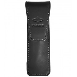 Etui piele Parker Black- cu cusatura alba Etui piele Parker Black- cu cusatura alba