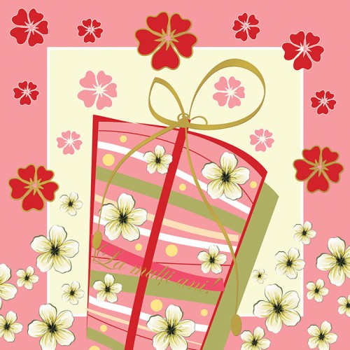 Felicitare cadou si floricele