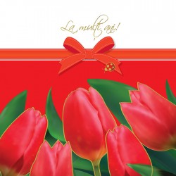 Felicitare La multi ani! lalele rosii