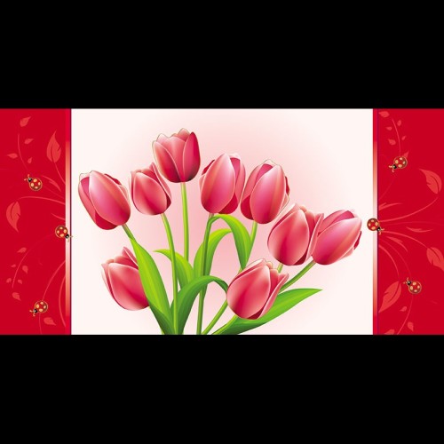 Felicitare Martie - buchet lalele