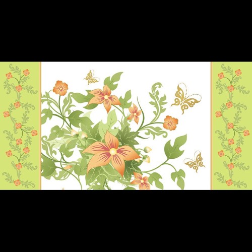 Felicitare Martie - floricele portocalii