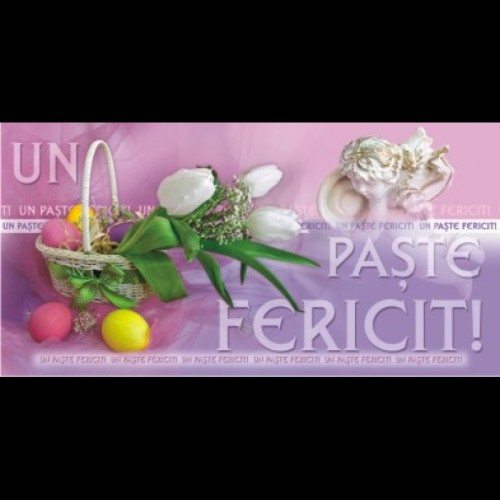 Felicitare Paste - oua colorate
