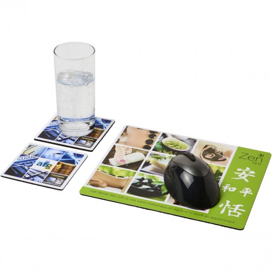 Set mouse pad si suport pahar Q-Mat Set mouse pad si suport pahar Q-Mat