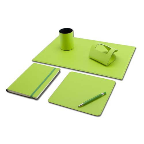 Set birou lux 5 piese Base din piele regenerata