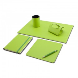 Set birou lux 5 piese Base din piele regenerata Set birou lux 5 piese Base din piele regenerata