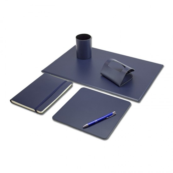 Set birou lux 5 piese Base din piele regenerata Set birou lux 5 piese Base din piele regenerata