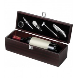 Set de vin in cutie cadou lemn Lolita Set de vin in cutie cadou lemn Lolita