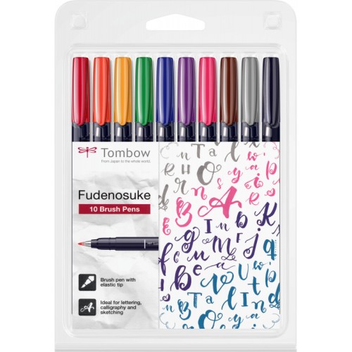 Set markere 10 Culori Tombow - Hard Small Writing Marker Caligrafic