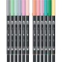 Set markere 12 Culori Tombow - Pastel Colours