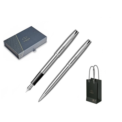 Set Stilou + Pix Parker Sonnet Royal Stainless Steel PDT