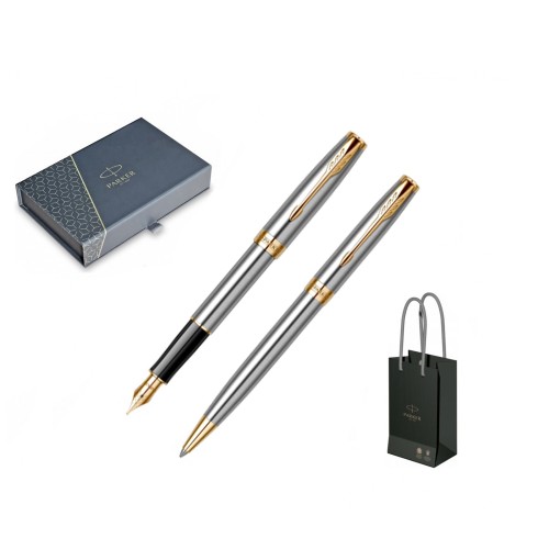 Set Stilou + Pix Parker Sonnet Royal Stainless Steel GT