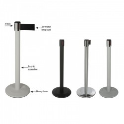 Stalp delimitare cu cordon textil retractabil Stalp delimitare cu cordon textil retractabil