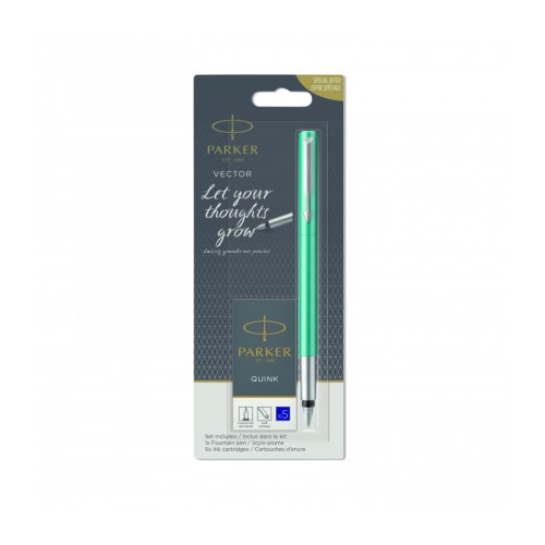 Stilou Parker - Vector emerald + set 5 cartuse albastre