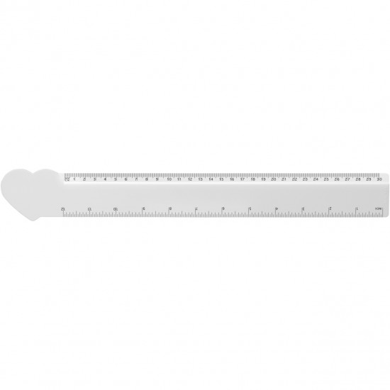 Rigla din plastic 30 cm in forma de inima Tait Rigla din plastic 30 cm in forma de inima Tait