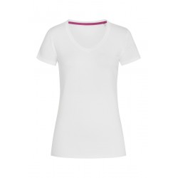 Tricou Stedman Claire cu guler  V - Alb Tricou Stedman Claire cu guler  V - Alb